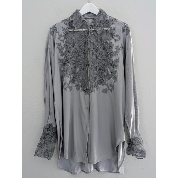 Ermanno Scervino Gray and Black Blouse - Picture 5 of 12